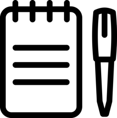 Note And Pen Silhouette Cutting Svg Files, Free Vectors File